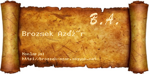 Brozsek Azár névjegykártya